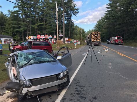 Photos of the crash show the sedan ripped in half by the impact, with one side resting against a tree in the front yard of a house. . Fatal car accident in new hampshire today twitter